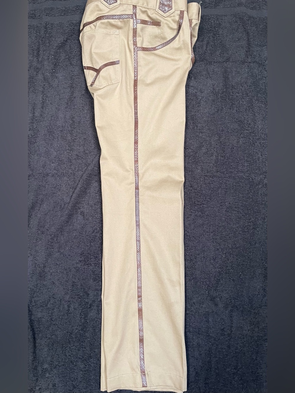Dolce & Gabbana Beige Chinos with Brown Snakeskin Trim - Picture 11 of 11